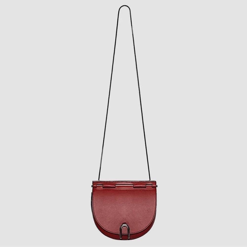 3.1 Phillip Lim burgundy Hana Saddle Crossbody Leather Bag Chain Cross Body